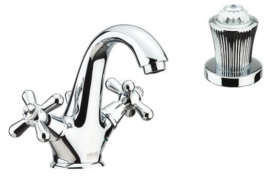 Смеситель для раковины с донным клапаном со Сваровски Fiore Margot Venere-Sky бронза 12062301 Old Bronze