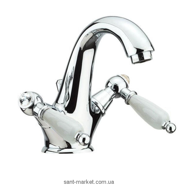 Смеситель для раковины двухрычажный с донным клапаном Fiore Margot Coloniale-Sky хром 03062301 Chrome