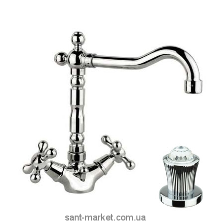 Змішувач для кухні Fiore Margot Venere-Sky двухвентильний ретростиль 12062501 Chrome