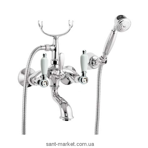 Смеситель двухвентильный со Сваровски с душем Fiore Margot Gioielli-Sky хром 03061000 Chrome