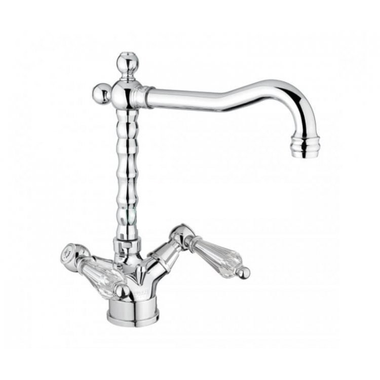 Змішувач для кухні Fiore Margot Gioielli Двохважеля ретростиль 08062501 Chrome