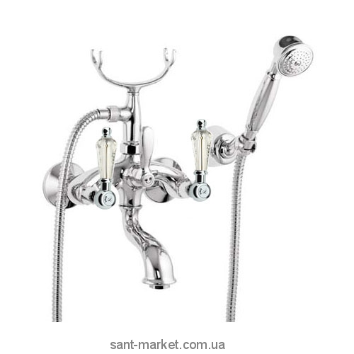 Змішувач двохвентильний зі Сваровські з душем Fiore колекція Margot Gioielli хром 08061000 Chrome