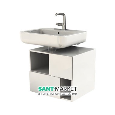 Тумба под раковину Kolo Domino Premium левая подвесная 60х47.7х50 белый глянец 89371000