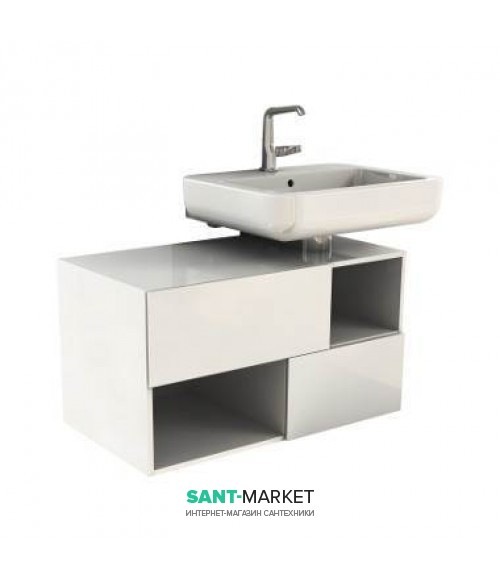 Тумба под раковину Kolo Domino Premium правая подвесная 90х47.7х50 белый глянец 89367000