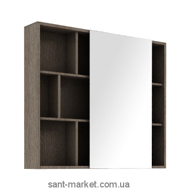 Kolo DOMINO PREMIUM шкафчик боковой  высокий с зеркалом 90 x 80 x 17 5 см  орех 88392000