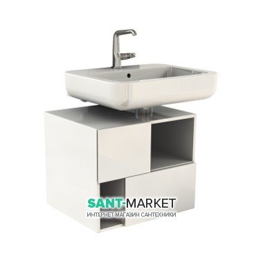 Тумба под раковину Kolo Domino Premium правая подвесная 60х47.7х50 белый глянец 89363000