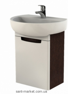 Тумба под раковину Kolo Rekord напольная 44.5х29х58.1 белый глянец/венге 89378000