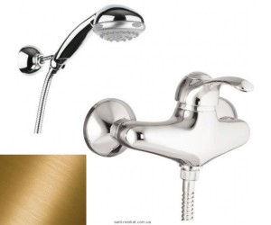 Смеситель для душа настенный однорычажный Fiore коллекция Jafar с душевым набором бронза 47ZZ5125