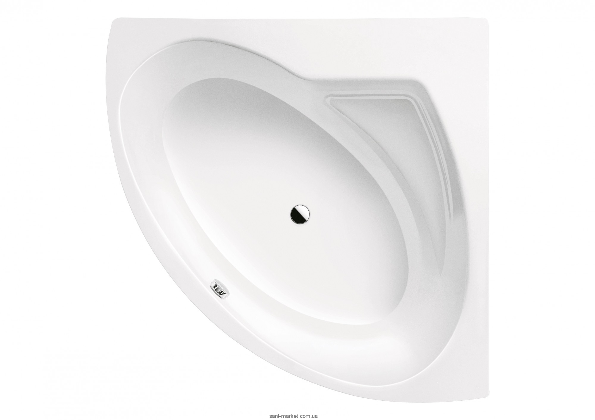 Ванна стальная угловая Kaldewei Punta Duo четверть круга 140x140 белая mod 910-3 228348030001