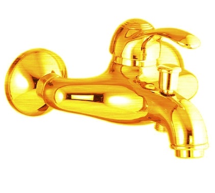 Змішувач одинважільний для ванни з коротким виливом Fiore колекція Jafar золото 47CR5101 Gold