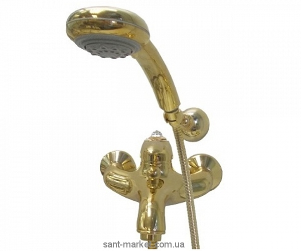 Змішувач одинважільний для ванни з душем зі Сваровські Fiore Jafar Sky бронза 84CR5100 Old Bronze