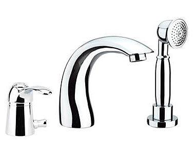 Змішувач одинважільний на борт ванни з душем Fiore колекція Jafar бронза 47CR5105 Old Bronze