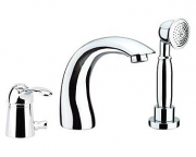 Змішувач одинважільний на борт ванни з душем Fiore колекція Jafar бронза 47CR5105 Old Bronze