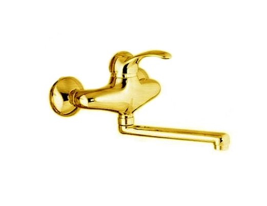 Змішувач одинважільний для ванни з довгим виливом Fiore колекція Jafar золото 47CR5420 Gold