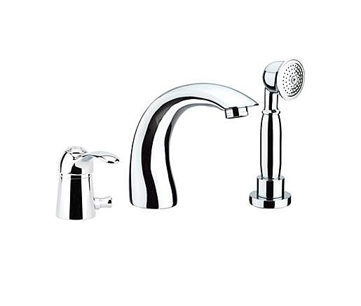 Смеситель однорычажный на борт ванны с душем Fiore коллекция Jafar хром 47CR5105