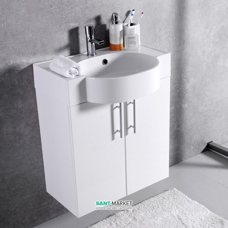 Тумба підвісна Буль-Буль Ibiza 607x315x724 з раковиною Comfort 612C штучний камінь білий 12606012200