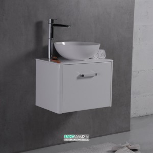 Тумба подвесная Буль-Буль Fiji 592x395x420 с раковиной Mona искусственный камень белый 10806012200