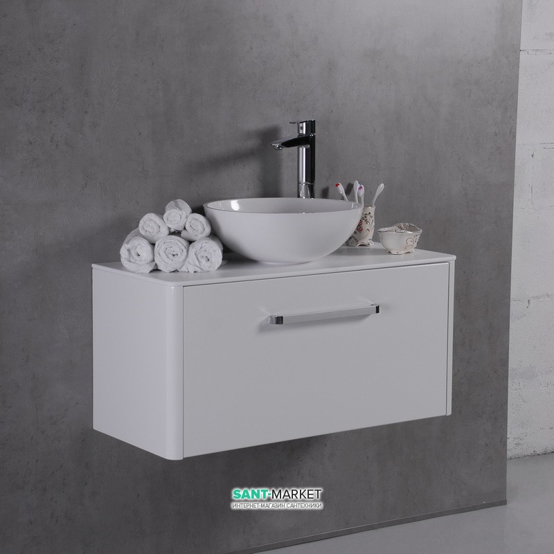 Тумба підвісна Буль-Буль Fiji 892x395x420 з раковиною Mona штучний камінь білий 10809012200