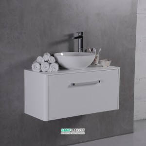 Тумба підвісна Буль-Буль Fiji 892x395x420 з раковиною Mona штучний камінь білий 10809012200