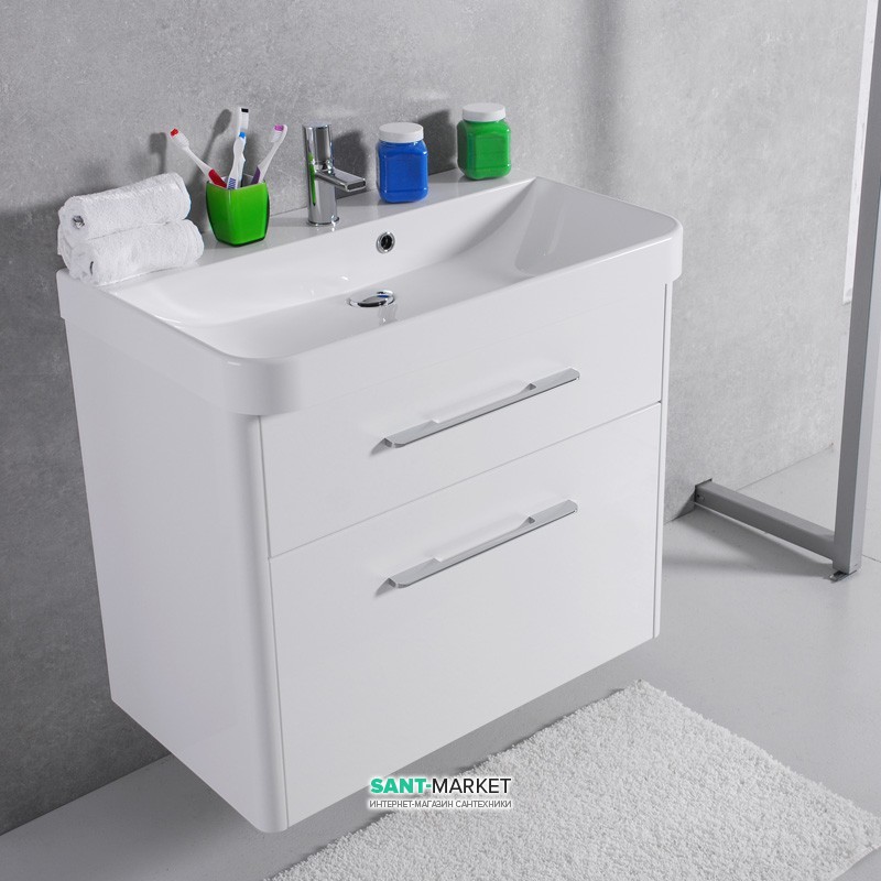 Тумба підвісна Буль-Буль Devon 791x435x705 з раковиною Carla 800штучний камінь білий 12708012200