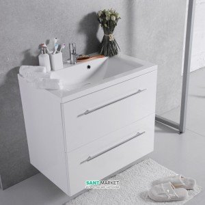 Тумба підвісна Буль-Буль Goa 794х505х708 з раковиною Dallas 800 штучний камінь білий ШН-72 Б