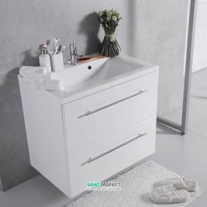 Тумба подвесная Буль-Буль Goa 794х505х708 с раковиной Dallas 800 искусственный камень белый ШН-72 Б