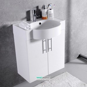 Тумба подвесная Буль-Буль Ibiza 607x315x724 с раковиной Comfort 612C искусственный камень белый 12606012200