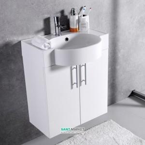 Тумба подвесная Буль-Буль Ibiza 607x315x724 с раковиной Comfort 612C искусственный камень белый 12606012200