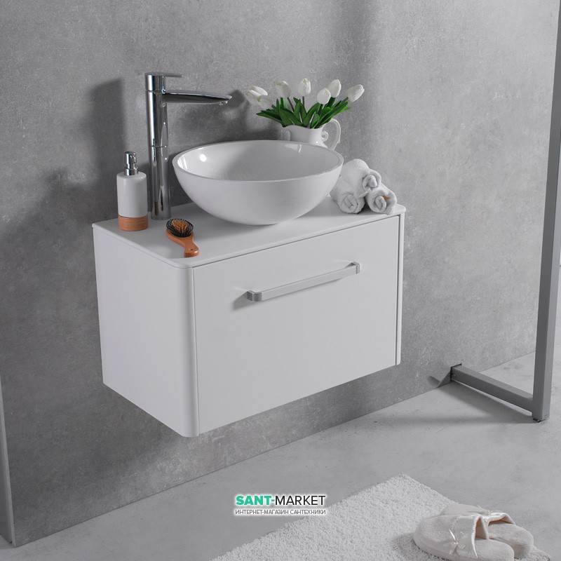 Тумба підвісна Буль-Буль Fiji 692x395x420 з раковиною Mona штучний камінь білий 10807012200