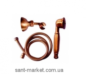 Душевой гарнитур с настенным держателем EMMEVI коллекция Tiffany медь RA110