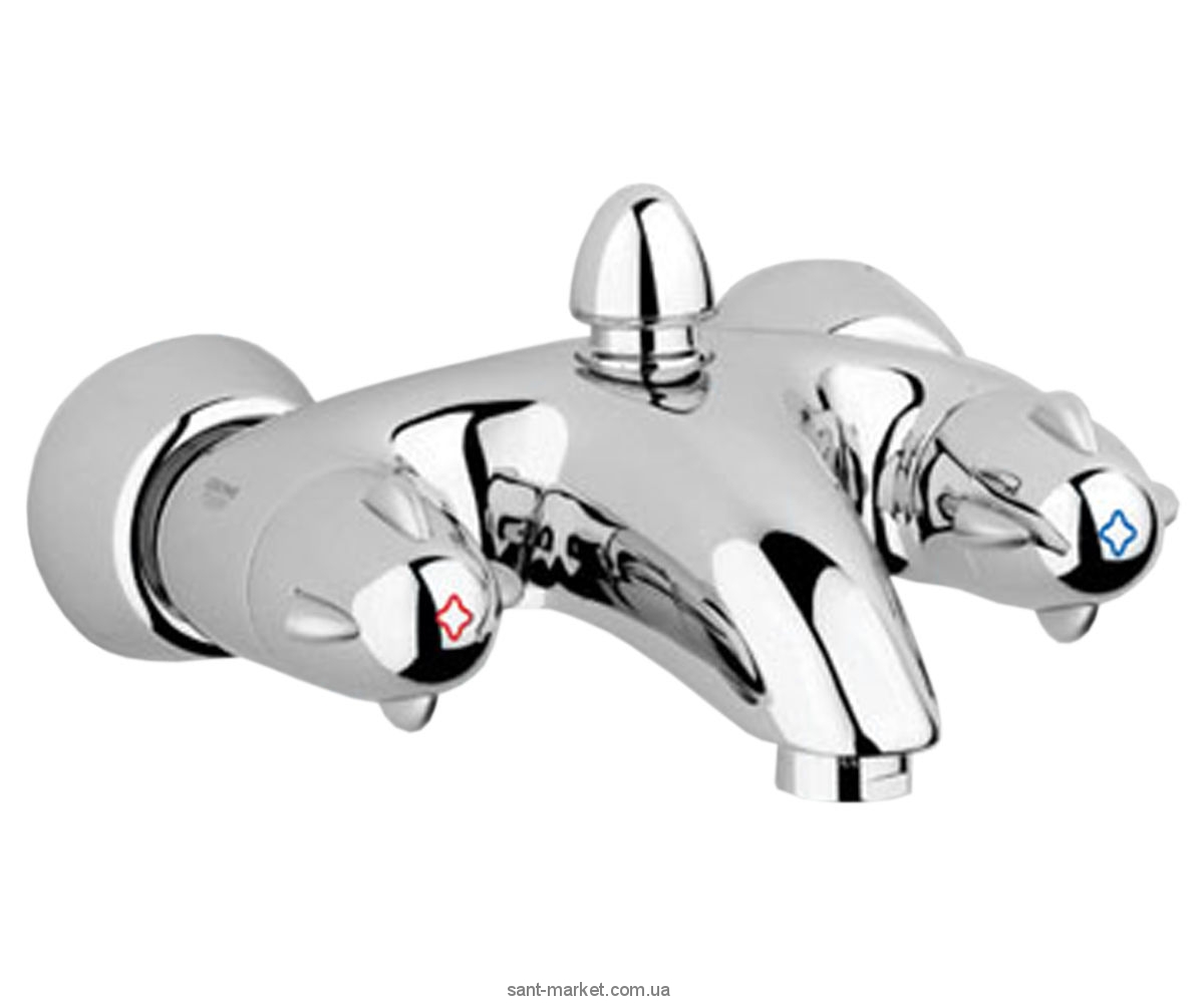 Змішувач двохвентильний для ванни з коротким виливом Grohe колекція Talia хром 25561000