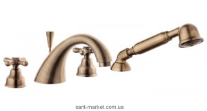 Смеситель двухвентильный на борт ванны с душем EMMEVI коллекция Deco Classic бронза BR12120