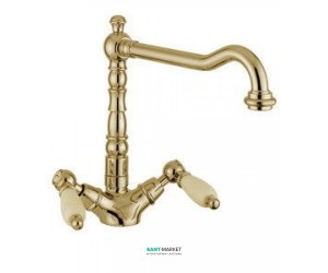 Смеситель для раковины двухрычажный с донным клапаном высокий EMMEVI Deco Ceramic бронза BR121615