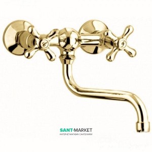 Смеситель для кухни Emmevi Deco Ceramic двухвентильный золото ретростиль OR121005