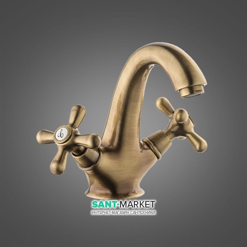 Змішувач для раковини двухвентильний EMMEVI колекція Deco Classic бронза BR12013 TC