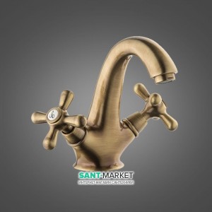 Смеситель для раковины двухвентильный EMMEVI коллекция Deco Classic бронза BR12013 TC