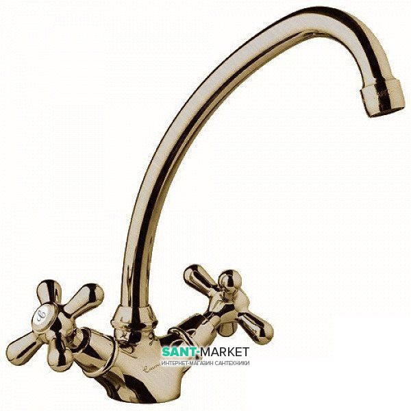 Змішувач для кухні Emmevi Deco Classic двухвентильний ретростиль бронза BR12217