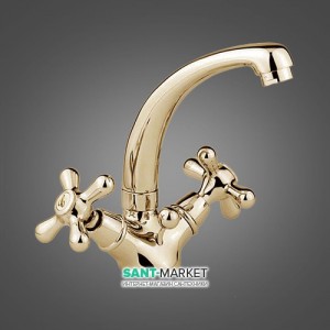 Смеситель для раковины двухвентильный с донным клапаном EMMEVI коллекция Deco Classic бронза BR12913