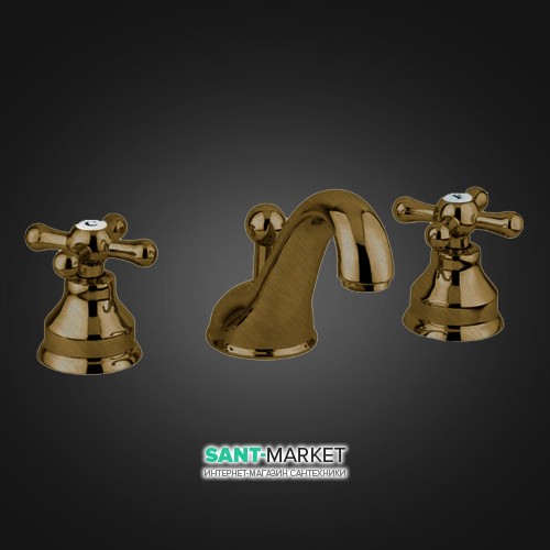 Змішувач для раковини двухвентильний прихований з донним клапаном EMMEVI Deco Classic бронза BR12033