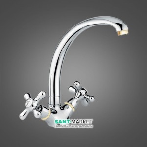 Змішувач для кухні Emmevi Deco Classic двухвентильний хром / золото CO12717