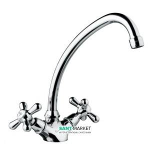 Смеситель для кухни Emmevi Deco Classic двухвентильный ретростиль хром CR12217