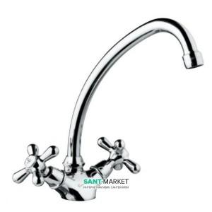 Смеситель для кухни Emmevi Deco Classic двухвентильный ретростиль хром CR12217