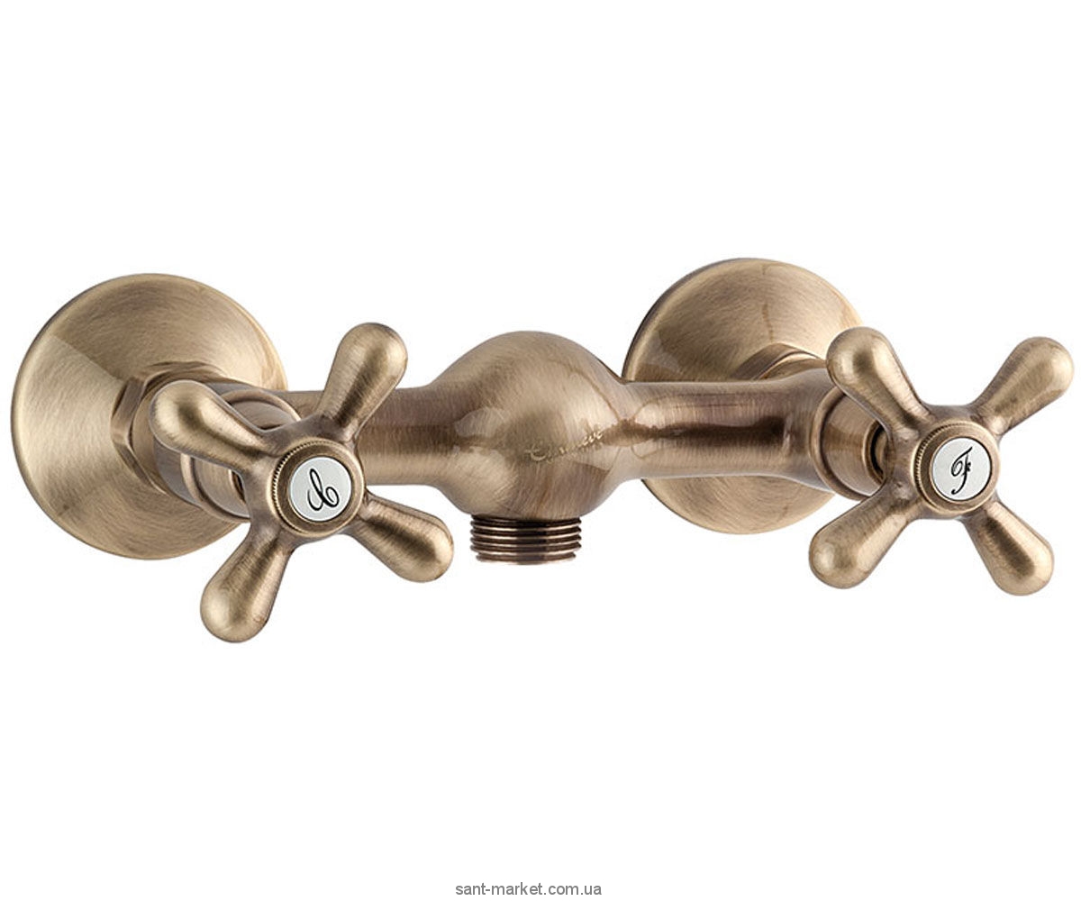 Змішувач для душу настінний двухвентильний EMMEVI колекція Deco Classic бронза BR12002