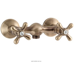 Смеситель для душа настенный двухвентильный EMMEVI коллекция Deco Classic бронза BR12002