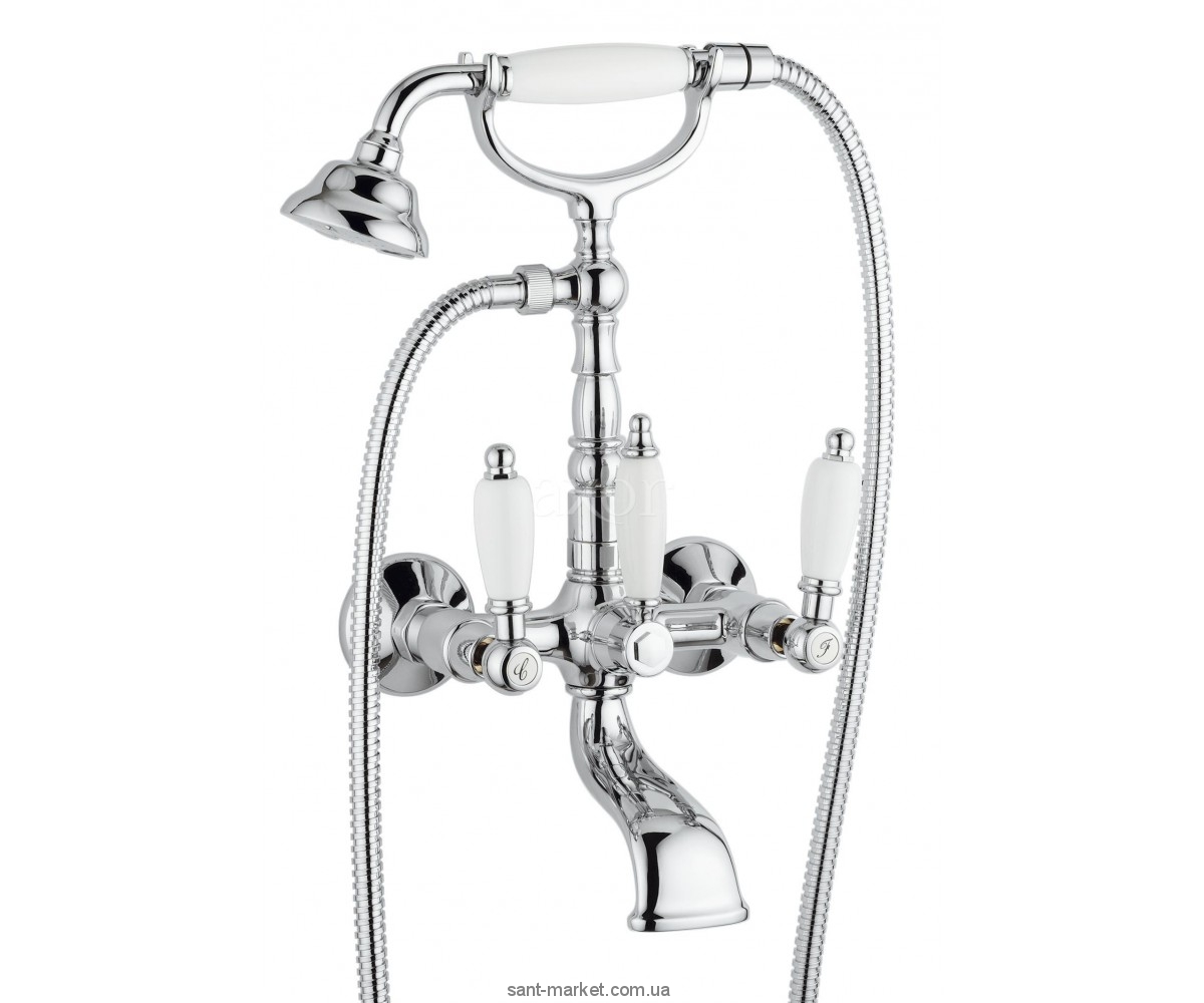 Смеситель двухвентильный для ванны с душем EMMEVI коллекция Deco Ceramic хром CR121611
