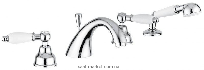 Змішувач двохвентильний на борт ванни з душем EMMEVI колекція Deco Ceramic хром СR121120
