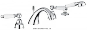 Змішувач двохвентильний на борт ванни з душем EMMEVI колекція Deco Ceramic хром СR121120