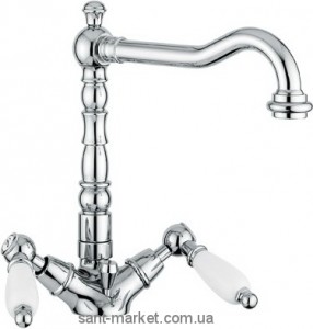 Смеситель для раковины двухрычажный с донным клапаном высокий EMMEVI Deco Ceramic хром СR121613