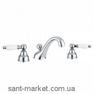 Змішувач для раковини Двохважеля прихований з донним клапаном EMMEVI Deco Ceramic хром CR121033