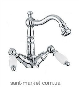 Смеситель для раковины двухрычажный с донным клапаном EMMEVI коллекция Deco Ceramic хром СR121615